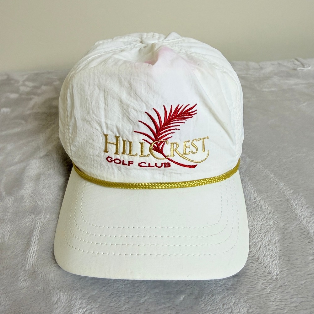 Vintage Duckster Hillcrest Golf Club Hat OSFA Cream Rope Cap Country Dad USA